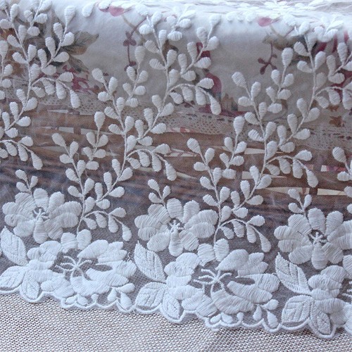 Embroidery Lace Trimming Fabric Mesh Edgiing Sew Trim Wide Curtain Floral Crafts - Picture 4 of 27