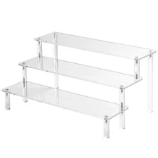 3-Tier Clear Acrylic Display Riser Organizer for Perfume Cupcake Figures Dessert