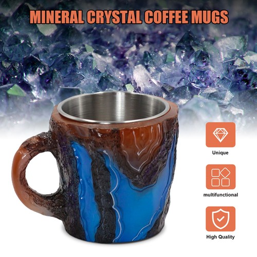 Resin Like Crystal Mineral Coffee Mug Colorful Crystal Mug For Home Office Gift - Picture 11 of 12
