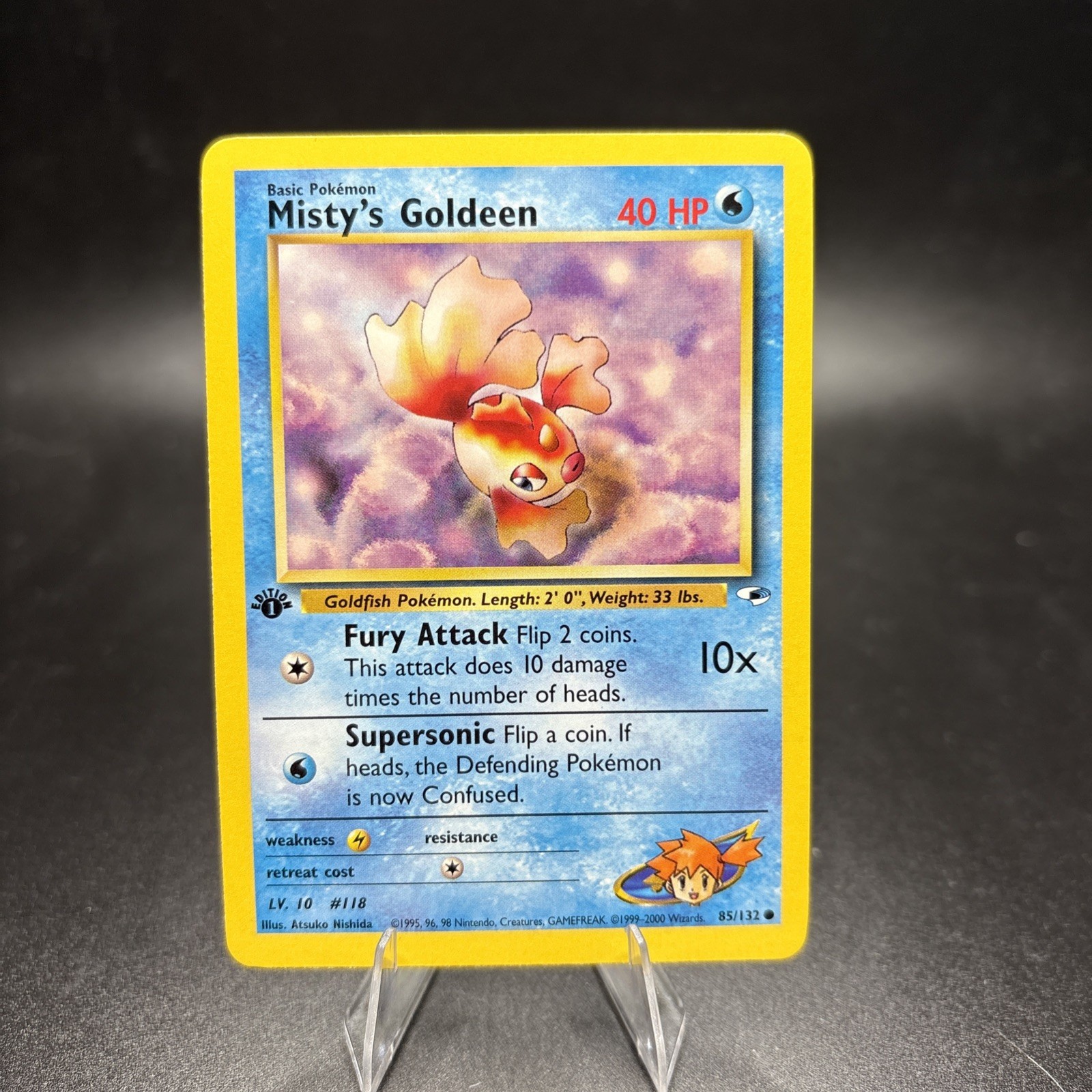 1st Edition Misty’s Goldeen 85/132 - Gym Heroes - Near Mint NM -j