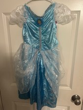 Disney Princess Cinderella Costume Dress Girls Blue Play Dress Halloween As Is