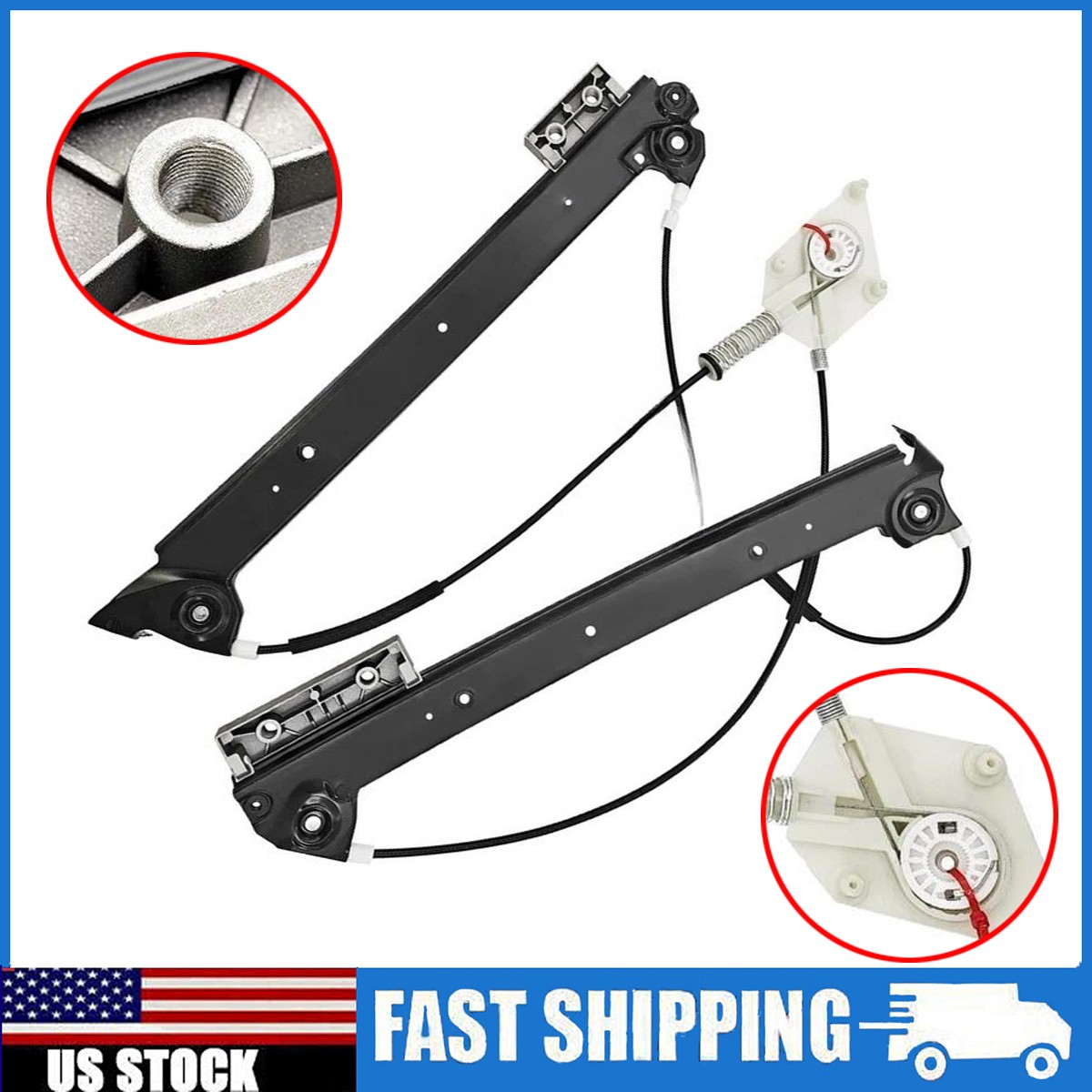 New Front Right Window Regulator 3W0837402J for 2003-2007 Bentley Continental GT