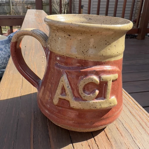 Vintage 70's Like Pottery Craft USA Coffee Mug Cup Handcrafted Stoneware ACT
