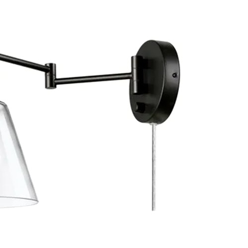 Globe Electric 10W LED Plug In Wall Sconce Clear Glass Shade & 6' Cord(Open Box) - Afbeelding 6 van 7