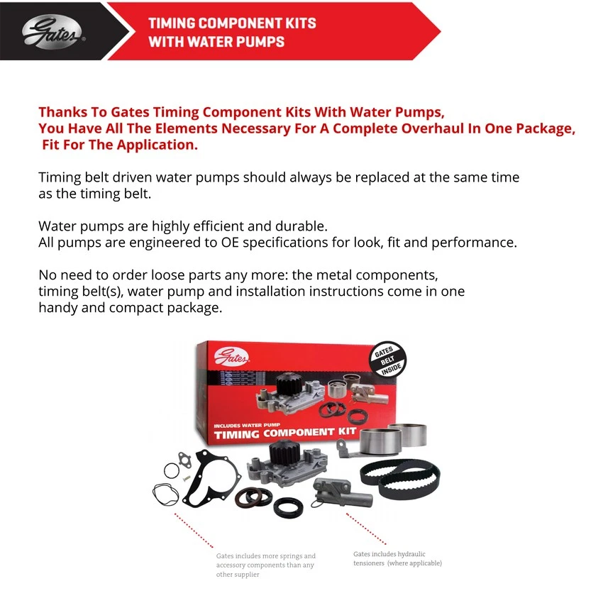 Timing Belt Kit & Water Pump For Daewoo Leganza 2.0L 16V X20SED KLAV Sedan  - Image 2 of 4
