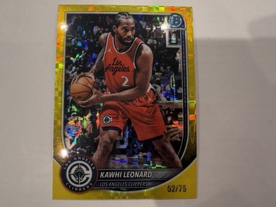 2025-26 Topps Bowman Chrome - Kawhi Leonard Yellow X-Fractor /75 #BCV-118 MATCH!