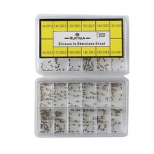 12-Size One Slotted Head Stainless Steel Watch Back Case Screw Assortment Box