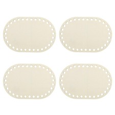 4 PCS Wooden Basket Bottom 3.94x5.91 Inch Oval Blank Wood Base Crochet DIY