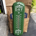 Vintage John Deere Thermometer Tin Non-Porcelain Tractor Horse Illinois Sign