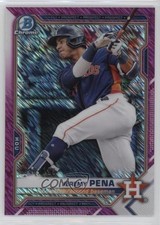 2021 Bowman Chrome Prospects Fuchsia Shimmer Refractor 49/199 Jeremy Pena 0z0v