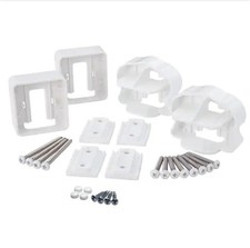 Armorguard Deluxe White Plastic Line Rail Hardware Kit | Stair Brackets Rails