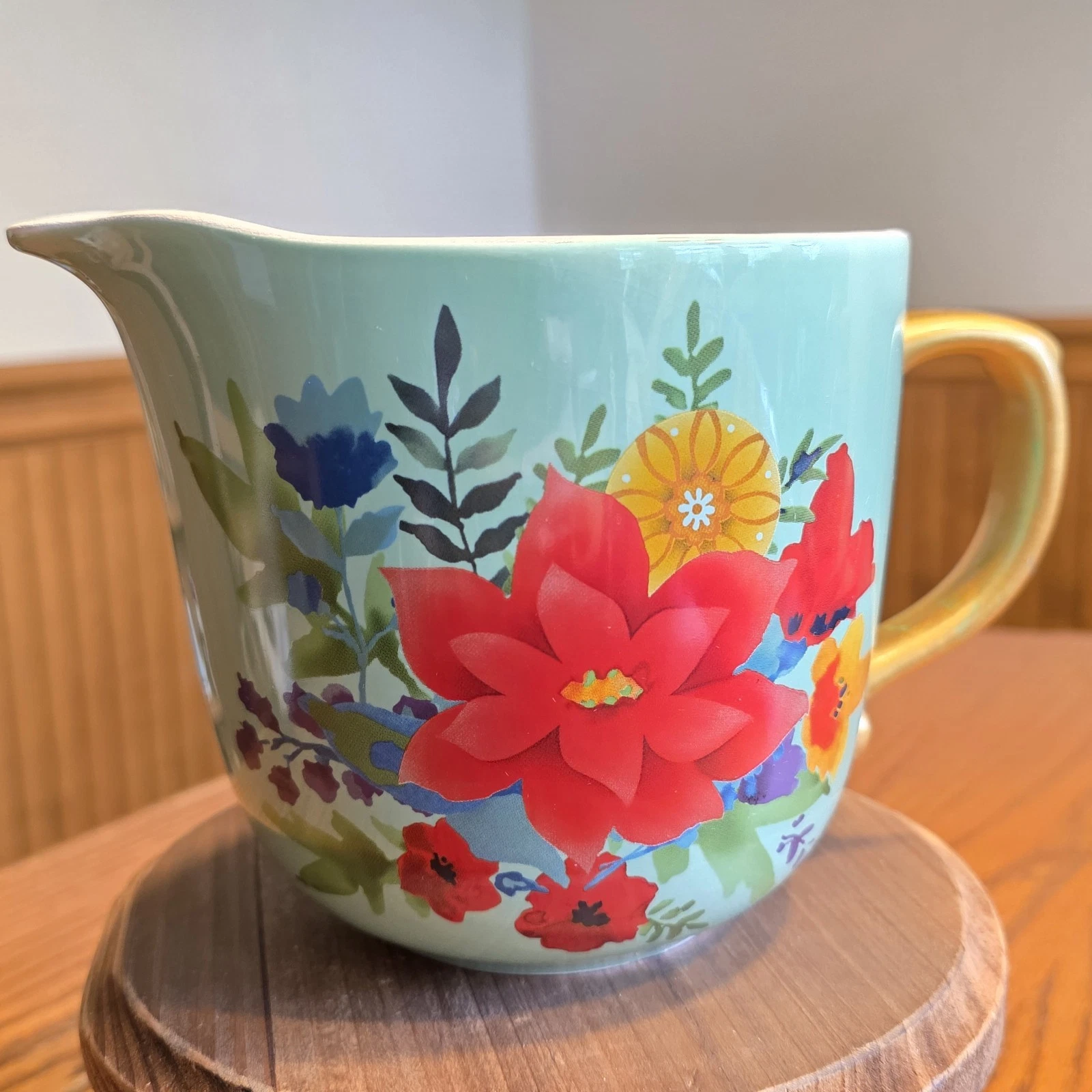 Pioneer Woman Winter Bouquet Large Measuring Cup Multicolor Earthenware Pretty