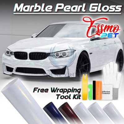 ESSMO PET Marble Pearl Gloss Car Vinyl Vehicle Wrap Decal Sticker Sheet Film