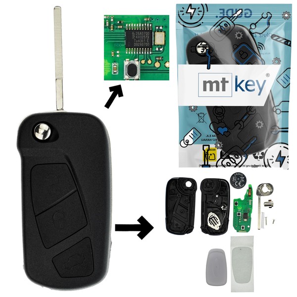 Funk SchlüSsel 434MHZ ID46 3 Tasten FüR Ford KA RU8 KlappschlüSsel AutoschlüSsel-image