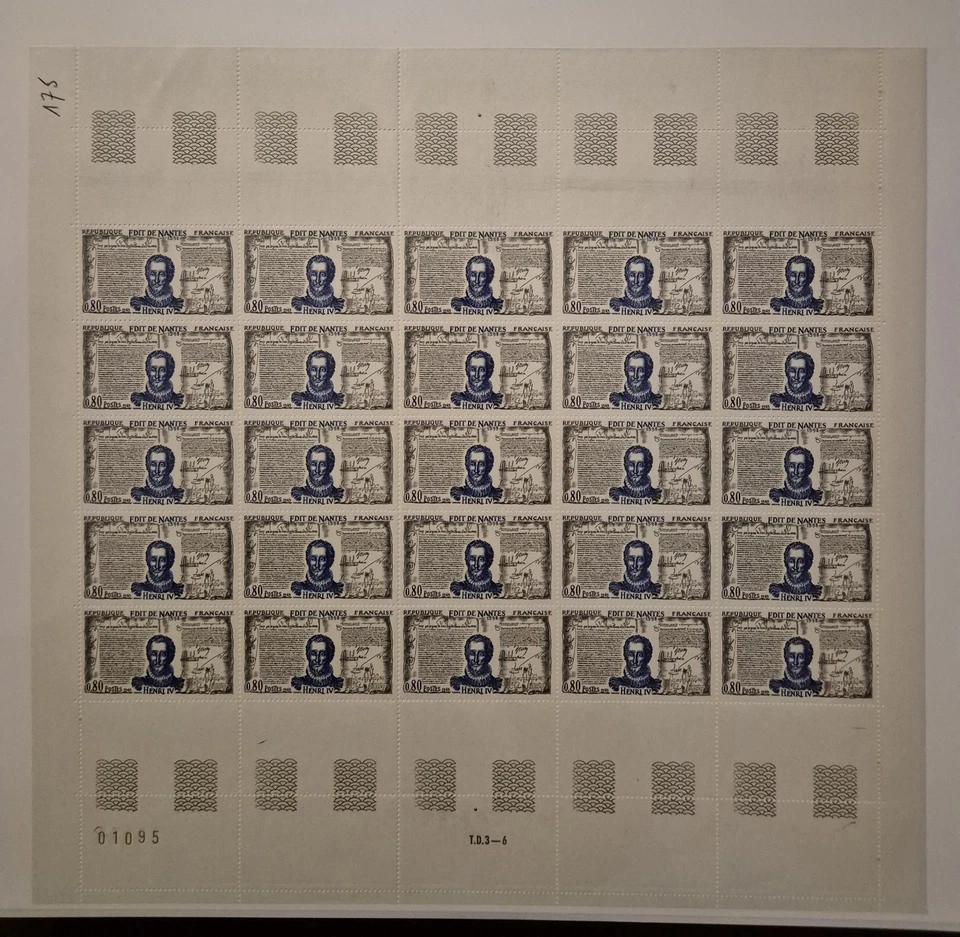 Timbre-Feuille-1618 1970-Henri IV-Edit De Nantes - Photo 1/1