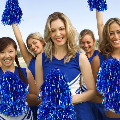 Cheerleading Pom Poms Metallic Folie Handheld Cheerleader Bommel - Bild 11 von 12