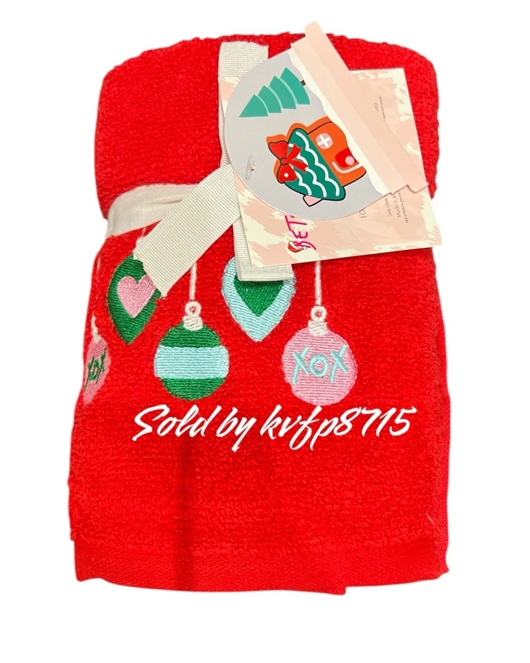 Betsey Johnson 2 Piezas Toallas de Mano Navidad Rojo Adornos Diseños Nuevo con Etiquetas Bar Kichen Foto 2 de 4