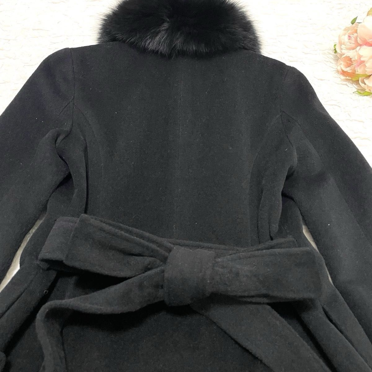 Barbie Wool Blend Trench Coat With Real Fox Fur Collar Made In Japan image 9