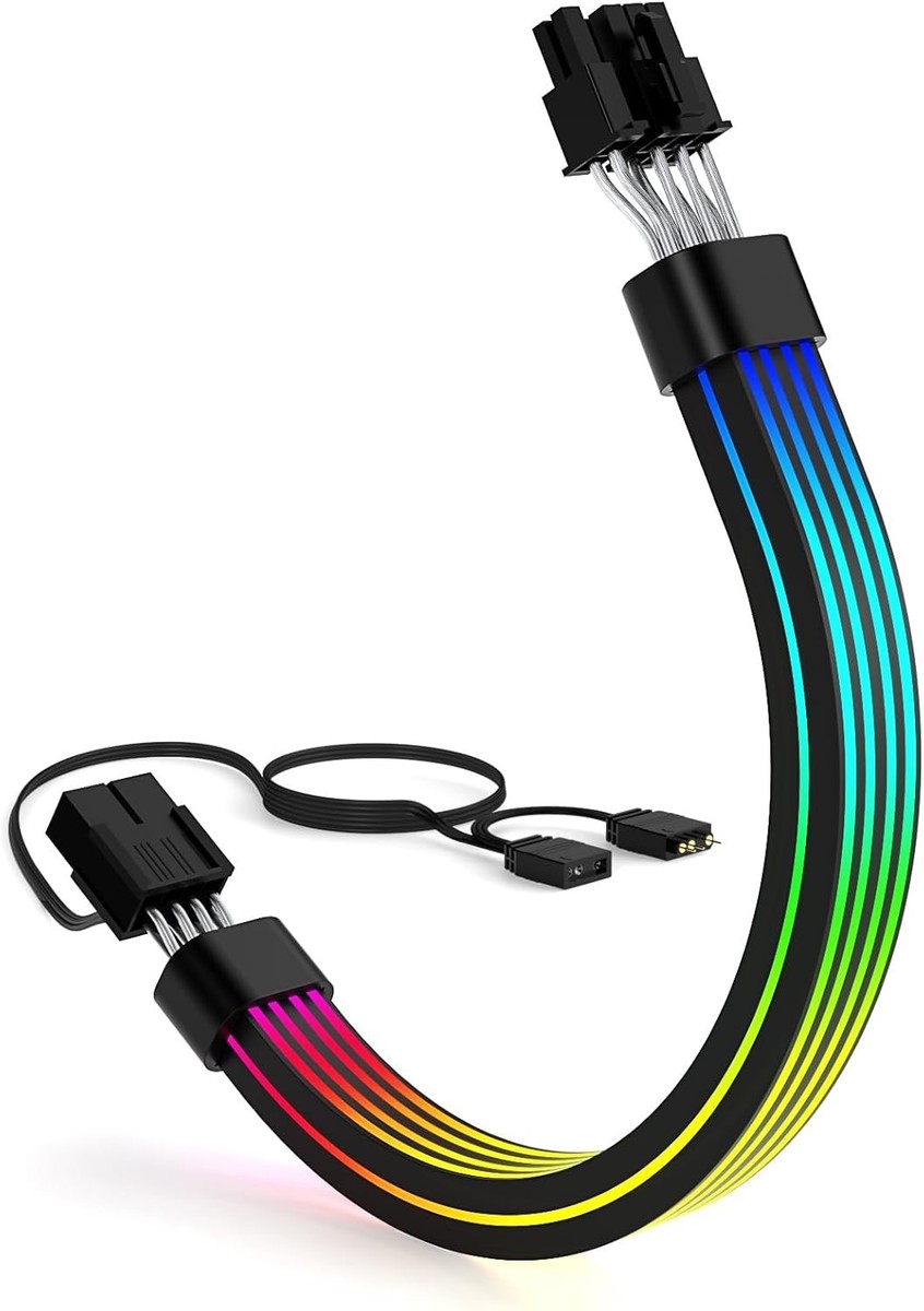 RGB 8 Pin PCIe GPU Extension Cable for RTX 3060-4070, Radeon RX