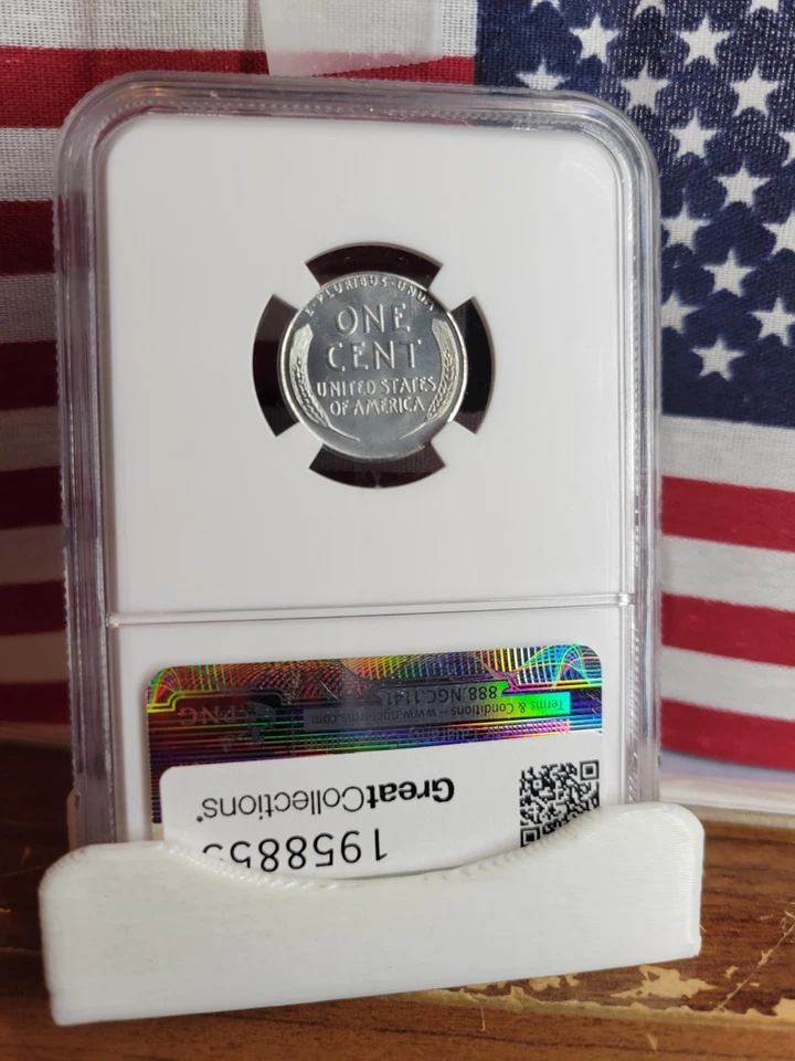 Centavo de acero Lincoln Wheat 1943-S (NGC MS 67 blanco explosivo) losa de marca de ceca S raro Foto 2 de 4