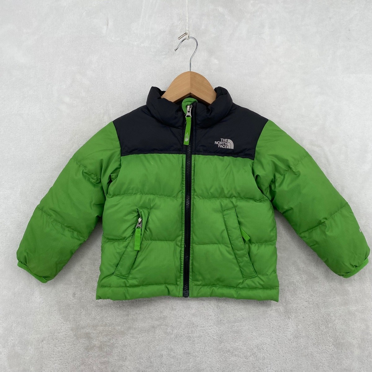 The North Face Nuptse Puffer Jacket Toddler 3T Green Black Down 