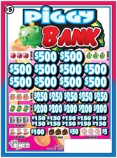 NEW pull tickets PIGGY BANK - 5pt. Instant Tabs