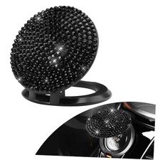 Bling Car Engine Start Stop Button Cover, Crystal Rhinestone Push to Black