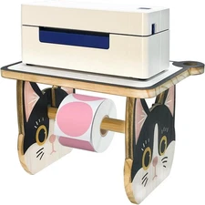Label Printer Holder for Rolls Thermal & Fold Labels, Computer Desktop Holder, S