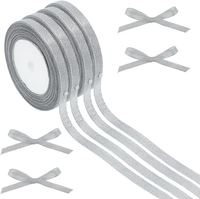 100 Yards Glitzerband Mit Drahtkante 3/8 Zoll Silbernes Funkelndes Band Stoff Fü