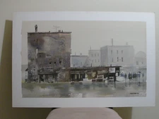American Watercolor Painting on Cardboard by Fred Leach AWS DF (30"x 20")