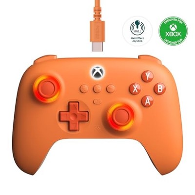 8BITDO ULTIMATE C WIRED CONTROLLER XBOX HALL EFFECT JOYSTICKS 82CF - ORANGE