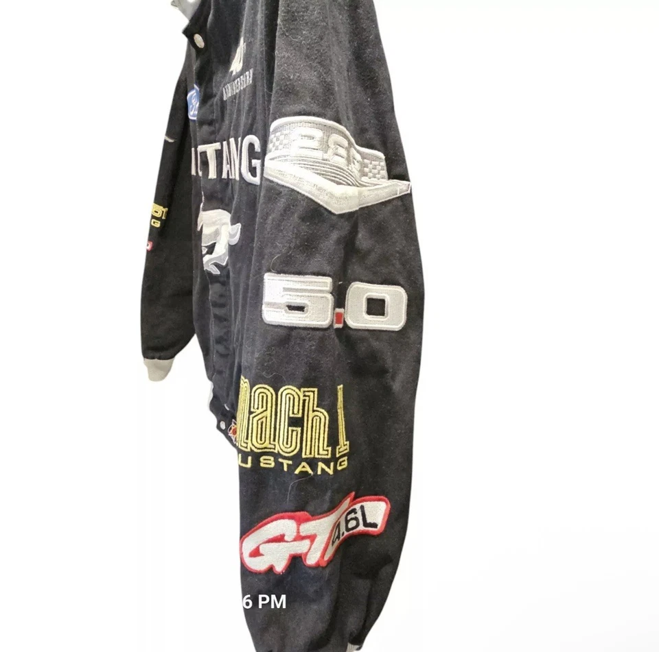 Vtg Ford Mustang 40th Anniversary Embroidered Jacket Blk JH Design Sz XL - Image 2 of 4