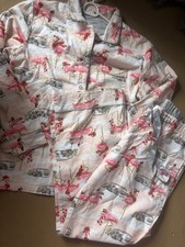 Nick Nora Womens Flannel Pajama Set M PJs Rare Retired Pink Flamingo Medium