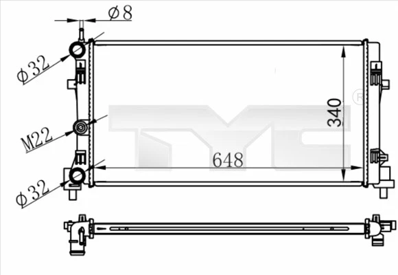 RADIATOR ENGINE COOLING 737-0074 FOR SKODA VW SEAT DSGD 1.0L 3cyl FABIA IV 1.0L - Image 2 of 4