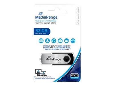 MEDIARANGE MR911 32GB USB Type-A / Micro-USB 2.0 13MB/s Swivel Black Silver