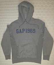 GAP 1969 MENS/WOMENS LOGO GRAY HOODIE SZ MEDIUM