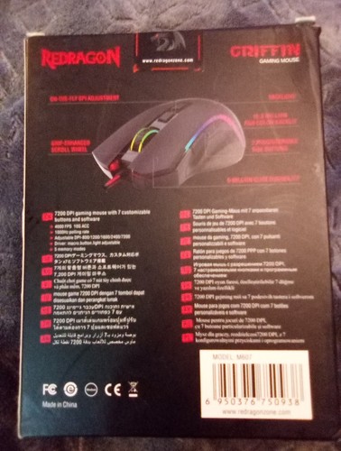 New In box Red Dragon Griffin Gaming Mouse Backlight 7 Programmable Buttons PC - Picture 2 of 2