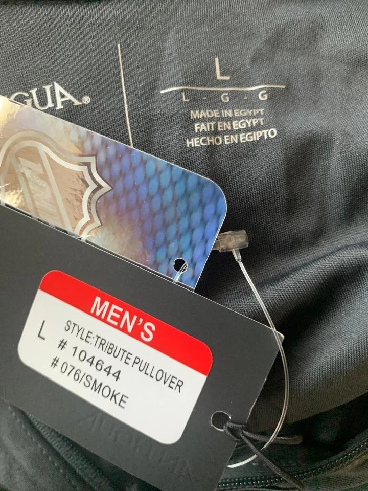 Men's L Detroit Red Wings Antigua Black Tribute Quarter-Zip Pullover Top New - Image 4 of 4