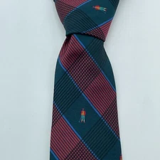 MARK CROSS Vintage Golf Print Mens Silk Tie Handmade Spain Novelty 3.25"x58"