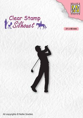 NELLIE'S Transparent Acryl Stempel Motivstempel Clear Stamp, Golfspieler Golf