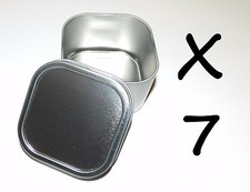 7 X 8-oz Square Slip On Lid Survival Metal Tin Can Container Box Kit Crafts Use