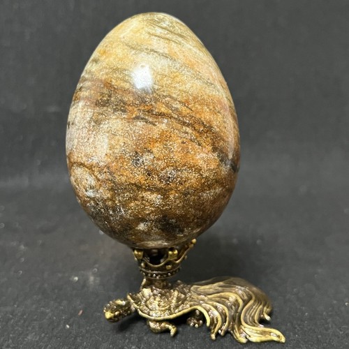 Mookaitedecor Natural Ocean Japser Crystal Egg Decor, Polished Geode Stone Egg With Acrylic Stand For Easter Home Tabletop Display, 48-70 Mm High, 100-200g - View #4