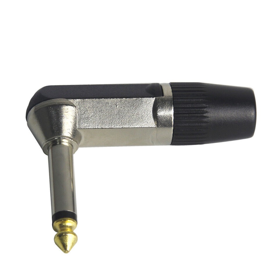 10pcs 6.35mm 1/4in Mono Male Plugs Guitar Cable L Shape Right Angle