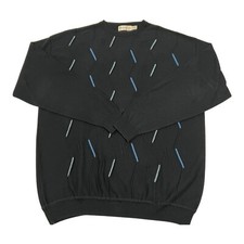 St Croix Knits HIP-HOP textured Vintage 90s Sweater Men  s Size XL Navy Blue