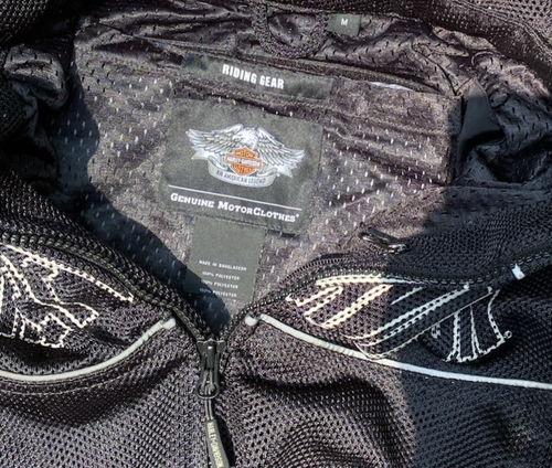 Harley Davidson Riding Gear Jacket Mens Medium Eagle Flames Mesh Armor - Picture 6 of 6