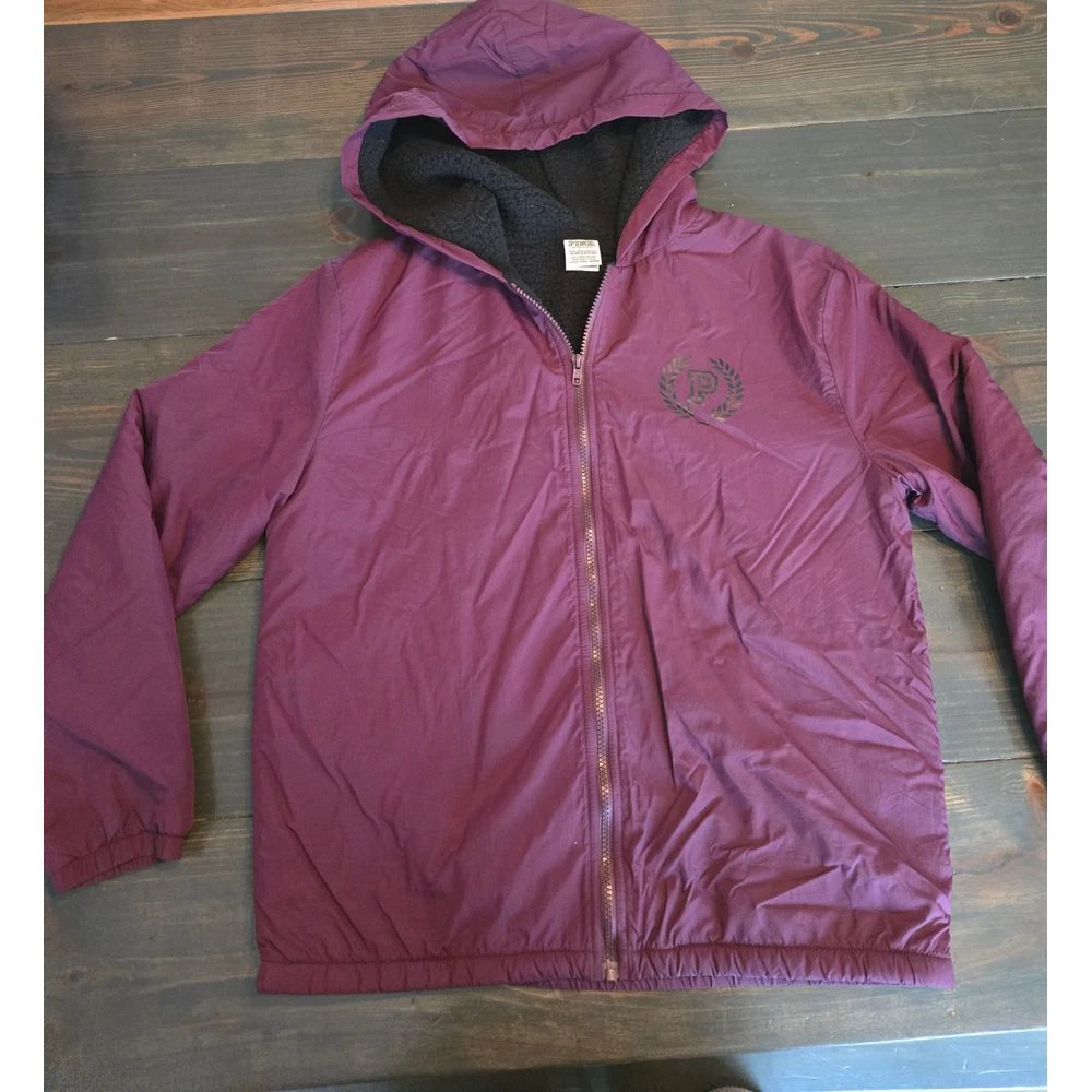 UNDERCOVER ROSA Victoria's Secret bordeaux sherpa foderato giacca invernale cappotto XS S