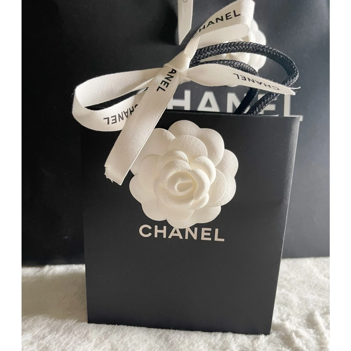 CHANEL Empty Gift Packaging Bundle Gift Bag W/ Flower & Ribbon NEW