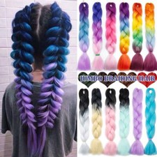 NEW Ombre Rainbow Jumbo Braiding Hair Extensions Twist Crochet Braids for Human