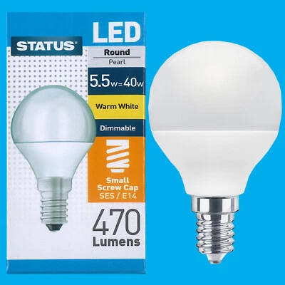 Ampoule Luminaire Ronde G45 Golf Ball LED Perle DIMMABLE 5,5W (=40W) SES E14 - Photo 1/2