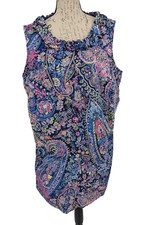 Talbots Dress 20 WP Pastel Posy Paisley Cotten Blend Cottage Core Bohemian